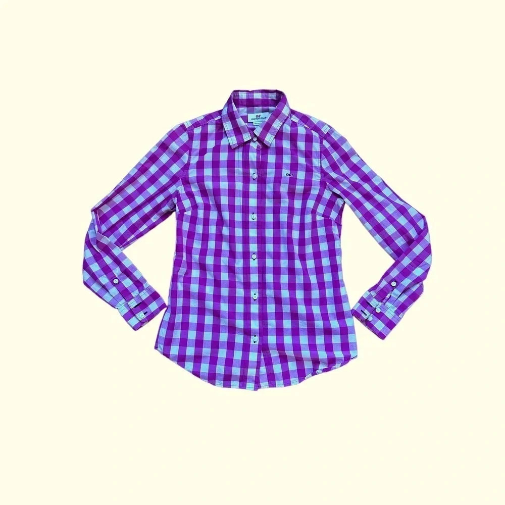 Vineyard Vines Pink Plaid Button Up